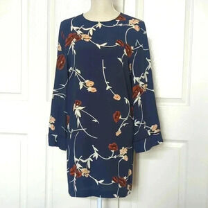 Ganni Dalton Crepe Shift Dress in Total Eclipse